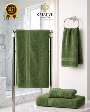 2pc Bath & 2Pc Hand Towel Combo(MoseGreen)