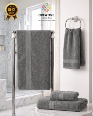 2pc Bath & 2Pc Hand Towel Combo(Gray)