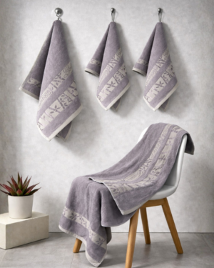 2pc Bath & 2Pc Hand Towel Bamboo Gold(Grey)