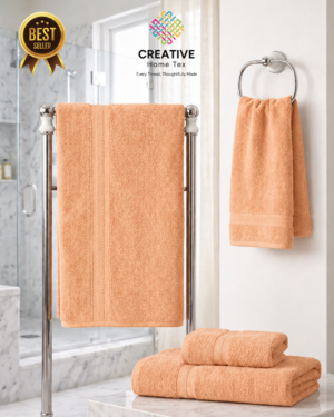 2pc Bath & 2Pc Hand Towel Combo(Light Orange)
