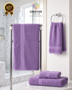 2pc Bath & 2Pc Hand Towel Combo(Light Purple)