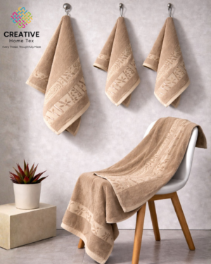 2pc Bath & 2Pc Hand Towel Bamboo Gold(DarkBeige)