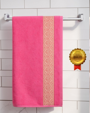 1pc Bath Towel Golden Greek (Pink)
