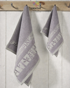 2pc Bath Towel Combo Bamboo Gold(Grey)