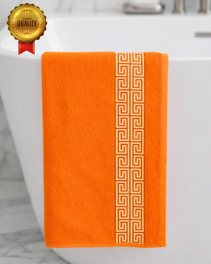1pc Bath Towel Golden Greek (Orange)