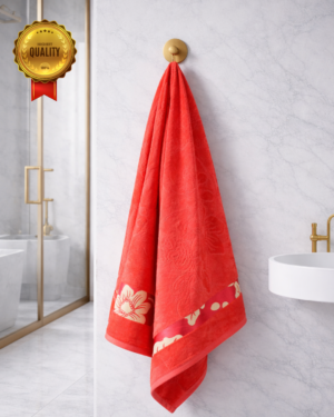 1 piece bath towel Golden petals(Corel Pink)