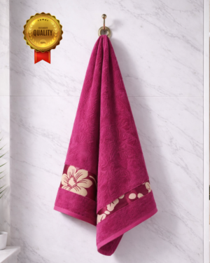 1 piece bath towel Golden petals(Purple Pink)