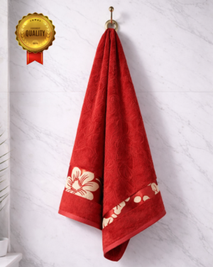 1 piece bath towel Golden petals(Red)