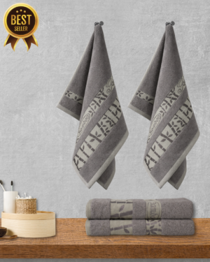 4pc Hand Towel Combo Bamboo Gold(Grey)