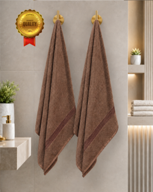 2 piece hand towel combo Solid imperial(Brown)