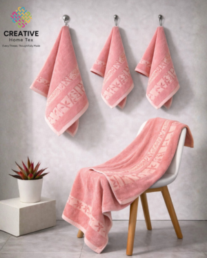 2pc Bath & 2Pc Hand Towel Bamboo Gold(SoftPink)