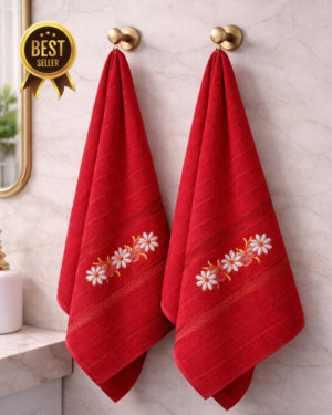 2pc Bath Towel Combo Dove Bath(Red)