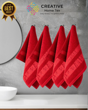 4pc Hand Towel Combo Bamboo Gold(Red)