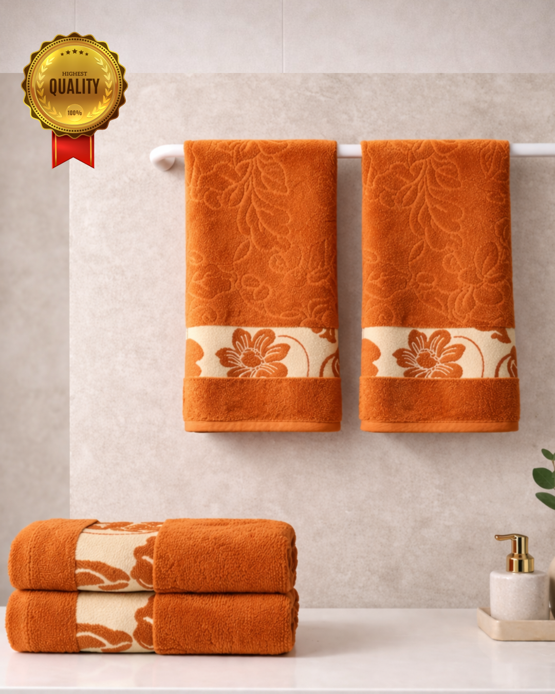 4-piece-hand-towel-combo-golden-petalsbrown