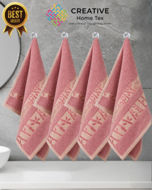 4pc Hand Towel Combo Bamboo Gold(SoftPink)