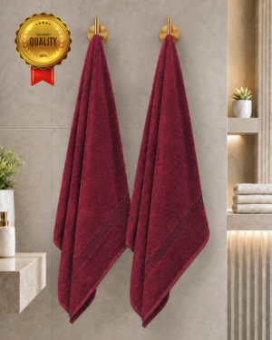 2 piece hand towel combo Solid imperial(Maroon)